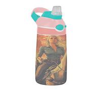 Sevdomey Belle bouteille d'eau cowgirl pour enfants avec paille pour filles et garçons, isolation en acier inoxydable étanche 480 ml pour école, crèche, voyage, sport