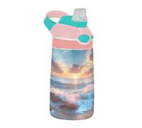 Sevdomey Belle bouteille d'eau pour enfants avec paille pour filles et garçons, isolation en acier inoxydable étanche 480 ml pour école, crèche, voyage, sport