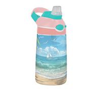 Sevdomey Belle bouteille d'eau pour enfants avec paille pour filles et garçons, isolation en acier inoxydable étanche 480 ml pour école, crèche, voyage, sport