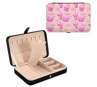 Sevdomey Boîte à bijoux aquarelle en cuir synthétique pour femmes et filles, doublure en velours, étui de rangement portable pour bagues, boucles d'oreilles, colliers, bracelets