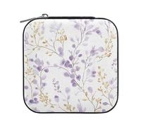 Sevdomey Boîte à bijoux aquarelle en cuir synthétique pour femmes et filles, doublure en velours, étui de rangement portable pour bagues, boucles d'oreilles, colliers, bracelets