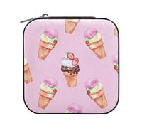 Sevdomey Boîte à bijoux aquarelle en cuir synthétique pour femmes et filles, doublure en velours, étui de rangement portable pour bagues, boucles d'oreilles, colliers, bracelets