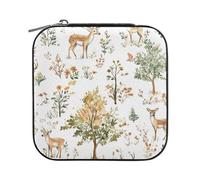 Sevdomey Boîte à bijoux aquarelle en cuir synthétique pour femmes et filles, doublure en velours, étui de rangement portable pour bagues, boucles d'oreilles, colliers, bracelets