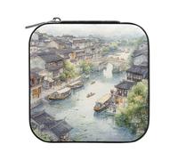 Sevdomey Boîte à bijoux en cuir synthétique pour peinture à l'aquarelle pour femmes et filles, étui de rangement portable pour bagues, boucles d'oreilles, colliers, bracelets