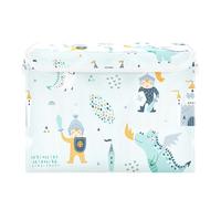 Sevdomey Boîtes de rangement pliables en forme de château de dragon chevalier avec couvercles et poignée de transport pour maison, chambre à coucher, placard, bureau, chambre d'enfant