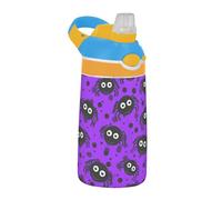 Sevdomey Bouteille d'eau d'Halloween pour enfants avec paille pour filles et garçons, en acier inoxydable isolée et étanche 480 ml pour l'école, la crèche, les voyages, le sport