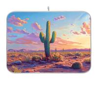 Sevdomey Cactus in the Desert Tapis de séchage pour comptoir de cuisine, séchage rapide très absorbant avec envers en caoutchouc antidérapant, 45,7 x 61 cm