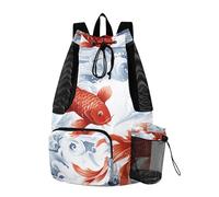 Sevdomey Carp Waves Sac à dos léger avec cordon de serrage Sac de sport avec sac étanche pour natation, plage, voyage, sport