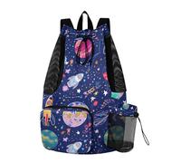Sevdomey Coloré Rockets Sac à dos léger avec cordon de serrage Sac de sport avec sac étanche pour natation, plage, voyage, sport