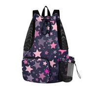 Sevdomey Coloré Stars Sac à dos léger avec cordon de serrage Sac de sport avec sac étanche pour la natation, la plage, les voyages et le sport