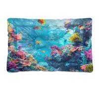 Sevdomey Colorful Underwater World Lit pour Chien et Chat - Lavable - Doux et Confortable - avec Fond antidérapant - pour Chiens et Chats de Petite, Moyenne et Grande Taille - 45 x 60 cm