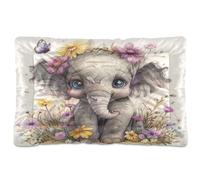 Sevdomey Coussin aquarelle pour bébé éléphant pour chien et chat - Lavable - Doux et confortable - Avec fond antidérapant - Pour chiens de petite, moyenne et grande taille - 45 x 60 cm