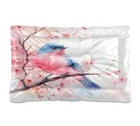 Sevdomey Coussin aquarelle pour oiseaux pour chien et chat - Lavable - Doux et confortable - Avec fond antidérapant - Pour chiens de petite, moyenne et grande taille - 60 x 90 cm