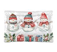 Sevdomey Coussin de Noël aquarelle pour animal domestique pour chien et chat - Lavable - Doux et confortable - Avec fond antidérapant - Pour chiens de petite, moyenne et grande taille - 45 x 60 cm