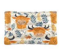 Sevdomey Coussin mignon en forme de vache des Highlands pour chien et chat - Lavable - Doux et confortable - Avec fond antidérapant - Pour chiens et chats de petite, moyenne et grande taille - 60 x 90