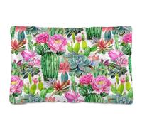 Sevdomey Coussin pour animal domestique motif cactus aquarelle pour chien, chat, lit pour niche, lit lavable, doux et confortable avec fond antidérapant pour chiens et chats de petite, moyenne et