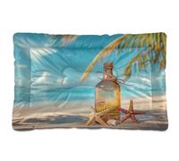 Sevdomey Coussin pour animal domestique motif étoile de mer sur la plage pour chien ou chat - Lavable - Doux et confortable - Avec fond antidérapant - Pour chiens et chats de petite, moyenne et grande