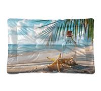 Sevdomey Coussin pour animal domestique motif étoile de mer sur la plage pour chien ou chat - Lavable - Doux et confortable - Avec fond antidérapant - Pour chiens et chats de petite, moyenne et grande