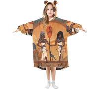 Sevdomey Couverture à capuche surdimensionnée pour enfants, garçons et filles, motif dieux égyptiens, pharaons, Pharaons des dieux égyptiens, S