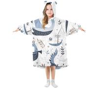 Sevdomey Couverture à capuche surdimensionnée Viking Dragon Ship pour enfants, garçons et filles, couverture à capuche double couche, Bateau dragon viking, M