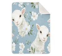 Sevdomey Couverture mignonne pour bébé mouton - Cadeau de nouveau-né pour filles et garçons - En coton doux - Couverture de réception pour nouveau-né - Unisexe - 76 x 101 cm