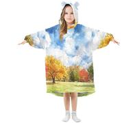 Sevdomey Couvertures à capuche surdimensionnées pour enfants, garçons et filles, motif arbres aquarelle, Arbres aquarelle, M