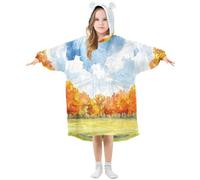 Sevdomey Couvertures à capuche surdimensionnées pour enfants, garçons et filles, motif arbres aquarelle, Arbres aquarelle, M
