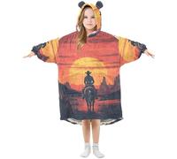 Sevdomey Couvertures vintage western cowboys pour enfants, garçons et filles, sweat à capuche double couche surdimensionné, Cowboys western vintage, L
