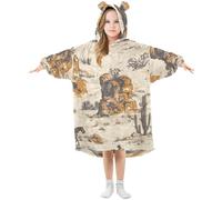 Sevdomey Couvertures vintage western cowboys pour enfants, garçons et filles, sweat à capuche double couche surdimensionné, Cowboys western vintage, L