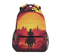 Sevdomey Cowboy Wild West Sac à dos imperméable pour ordinateur portable 15 L élégant et léger avec plusieurs poches pour le travail, l'école et les voyages