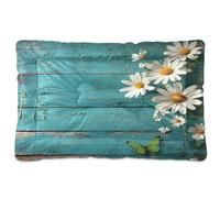 Sevdomey Daisies on Wood Pads Lit pour animal domestique pour chien et chat - Lavable - Doux et confortable - Avec fond antidérapant - Pour chiens et chats de petite, moyenne et grande taille - 45 x