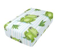 Sevdomey Drap-housse mignon grenouilles vertes pour matelas pneumatique, poche extra profonde de 61 cm, housse douce et respirante avec ouverture de valve à fermeture éclair pour lit gonflable