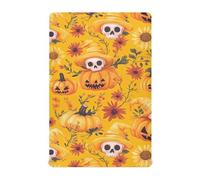 Sevdomey Drap-housse pour berceau de bébé motif citrouilles et fleurs oranges pour nouveau-né garçon et fille, doux, respirant, imperméable, s'adapte à toutes les formes de matelas de berceau