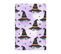 Sevdomey Drap-housse pour berceau d'Halloween avec chapeaux de sorcière pour nouveau-né garçon et fille, doux, respirant et imperméable, s'adapte à toutes les formes de matelas de berceau
