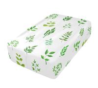 Sevdomey Drap-housse vert botanique pour matelas pneumatique, poche extra profonde de 61 cm, housse douce et respirante avec ouverture de valve à fermeture éclair pour lit gonflable
