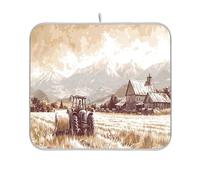 Sevdomey Farmer Driving A Tracteur Tapis de séchage pour comptoir de cuisine, séchage rapide très absorbant avec envers en caoutchouc antidérapant, 40,6 x 45,7 cm