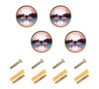 Sevdomey Flamingo Boutons de placard ronds en zinc massif pour salle de bain, commode, armoire et armoire, 3,8 cm