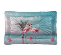 Sevdomey Flamingo Coussin pour animal domestique pour chien et chat - Lavable - Doux et confortable - Avec fond antidérapant - Pour chiens et chats de petite, moyenne et grande taille - 45 x 60 cm