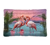 Sevdomey Flamingo Coussin pour animal domestique pour chien et chat - Lavable - Doux et confortable - Avec fond antidérapant - Pour chiens et chats de petite, moyenne et grande taille - 45 x 60 cm