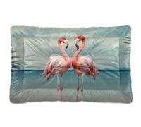 Sevdomey Flamingo Coussin pour animal domestique pour chien et chat - Lavable - Doux et confortable - Avec fond antidérapant - Pour chiens et chats de petite, moyenne et grande taille - 45 x 60 cm