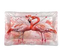 Sevdomey Flamingos in Love Lit pour Chien et Chat - Lavable - Doux et Confortable - avec Fond antidérapant - pour Chiens et Chats de Petite, Moyenne et Grande Taille - 45 x 60 cm
