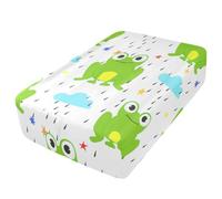 Sevdomey Green Frogs Drap-housse pour matelas pneumatique, poche extra profonde de 61 cm, housse douce et respirante avec ouverture de valve à fermeture éclair pour lit gonflable