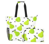 Sevdomey Green Pears Sac fourre-tout de plage 36 l avec compartiment humide et sec, imperméable, pour voyage, gym, piscine, natation