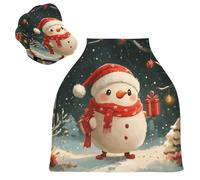 Sevdomey Housse de siège de voiture d'allaitement avec personnage de Noël mignon pour bébés, nouveau-nés, multi-usages, douce, respirante, housse de siège de voiture, écharpe d'allaitement