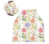 Sevdomey Housse de siège de voiture d'allaitement avec roses colorées pour bébés, nouveau-nés, multi-usages, douce et respirante, écharpe d'allaitement