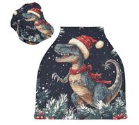 Sevdomey Housse de siège de voiture d'allaitement motif dinosaure de Noël pour bébés, nouveau-nés, multi-usages, douce, respirante, housse de siège de voiture, écharpe d'allaitement