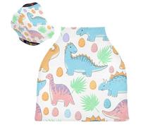 Sevdomey Housse de siège de voiture d'allaitement motif dinosaures mignons pour bébés, nouveau-nés, multi-usage, douce, respirante, écharpe d'allaitement