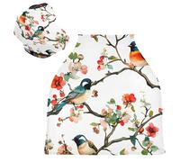 Sevdomey Housse de siège de voiture d'allaitement motif oiseaux aquarelle pour bébés, nouveau-nés, multi-usages, doux, respirant, housse de siège de voiture, écharpe d'allaitement