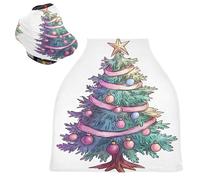 Sevdomey Housse de siège de voiture d'allaitement motif sapin de Noël pour bébés, nouveau-nés, multi-usages, doux, respirant, housse de siège de voiture, écharpe d'allaitement