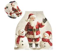 Sevdomey Housse de siège de voiture d'allaitement Père Noël pour bébés, nouveau-nés, multi-usages, doux, respirant, housse de siège de voiture, écharpe d'allaitement